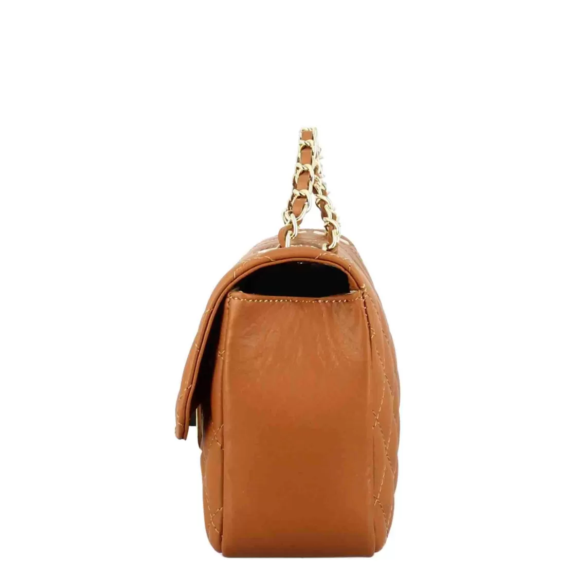 Fashion Leonardo Shoes Borsetta Vanity Media A Tracolla In Pelle Trapuntata Colore Marrone