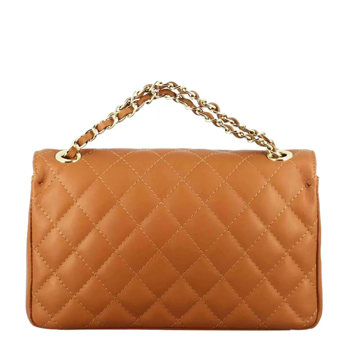 Fashion Leonardo Shoes Borsetta Vanity Media A Tracolla In Pelle Trapuntata Colore Marrone