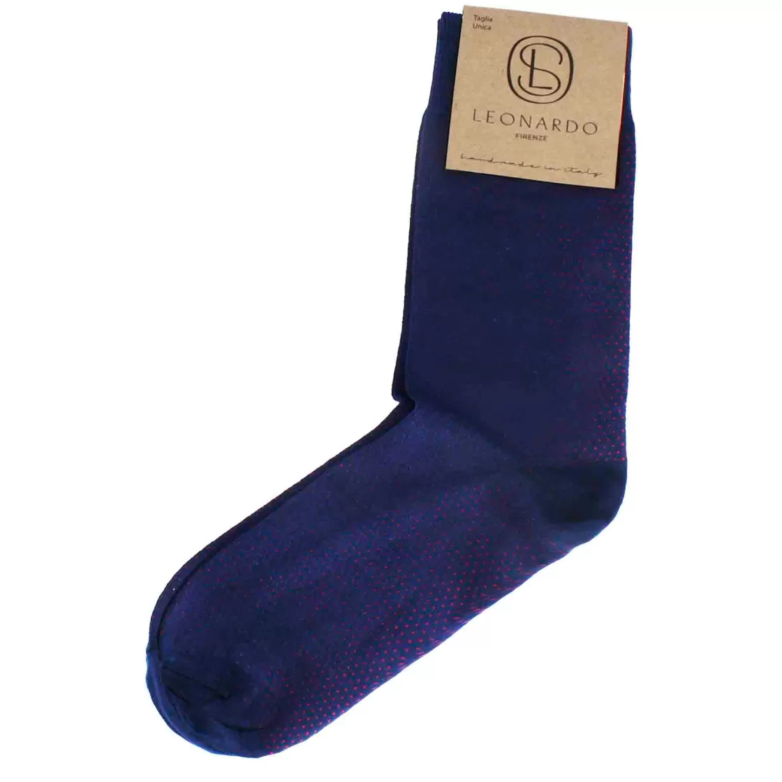 Flash Sale Leonardo Shoes Calzini Da Uomo In Cotone Colore Elettrico Con Fantasia Colore Rosso Blu