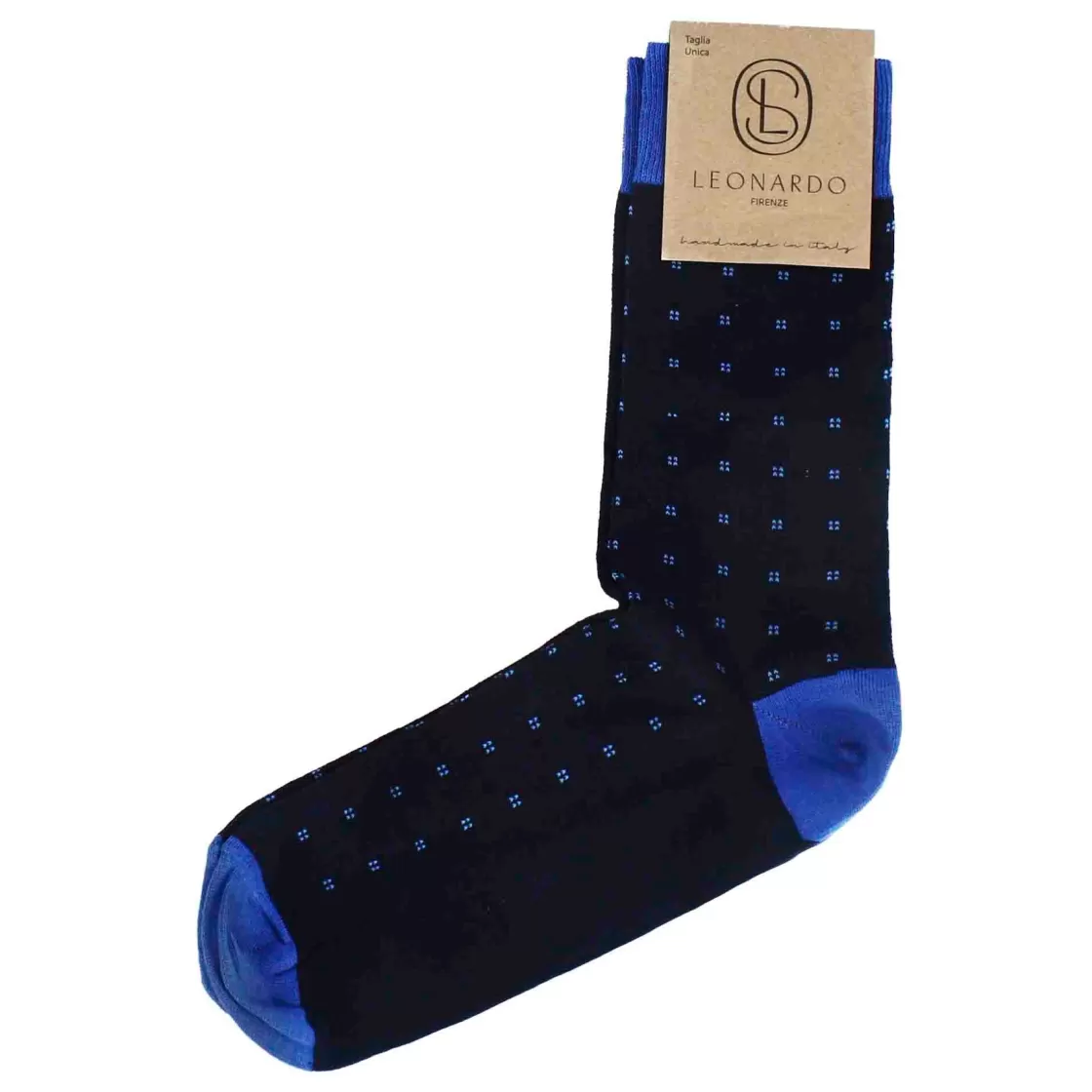 Best Leonardo Shoes Calzini Da Uomo In Cotone Colore Scuro Con Fantasia Colore Elettrico Blu