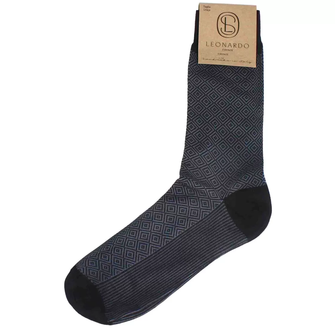 Best Leonardo Shoes Calzini Da Uomo In Cotone Colore Con Fantasia Colore Nero Grigio