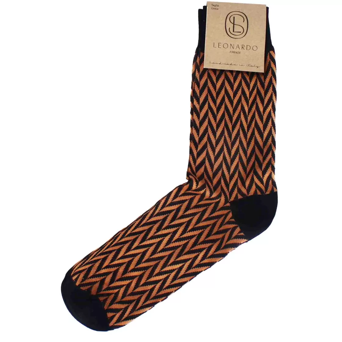 Hot Leonardo Shoes Calzini Da Uomo In Cotone Colore Con Fantasia Colore Nero Marrone