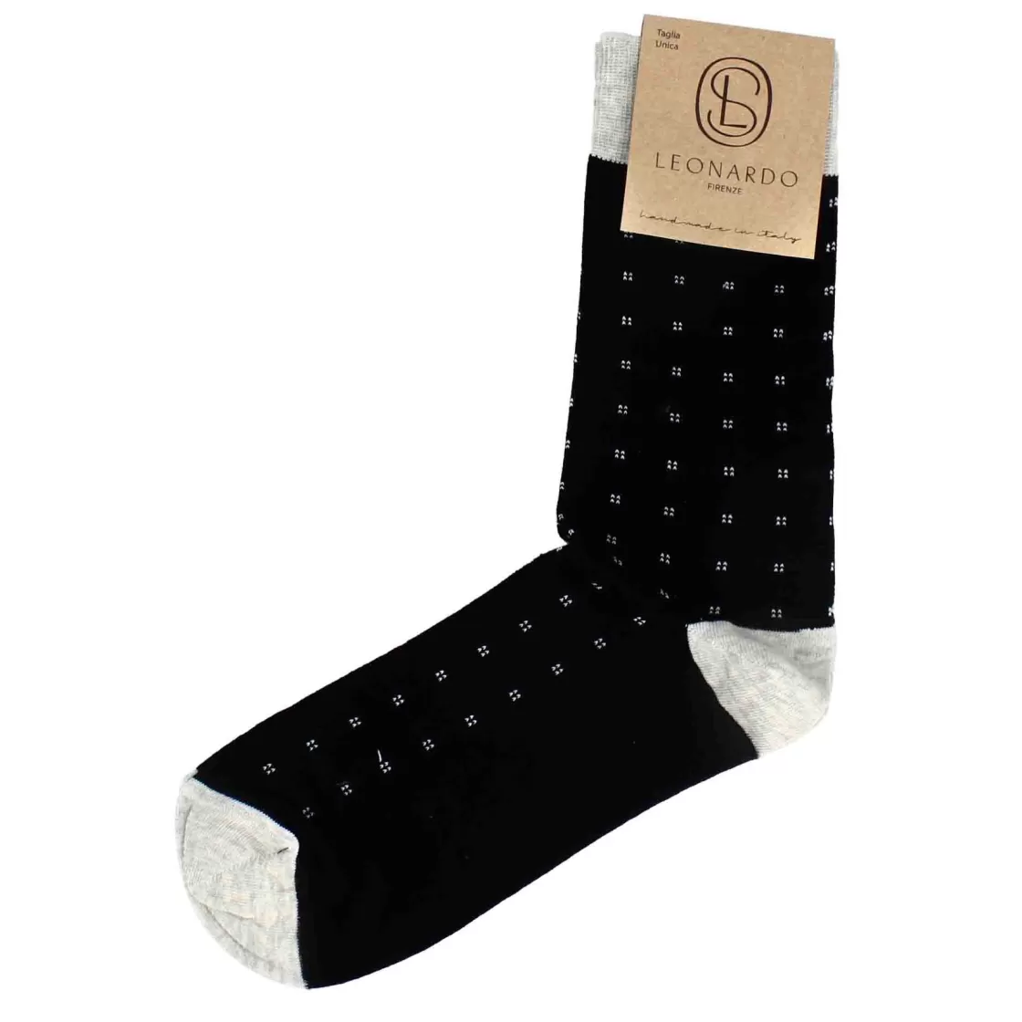 Store Leonardo Shoes Calzini Da Uomo In Cotone Colore Con Fantasia Colore Grigio Nero