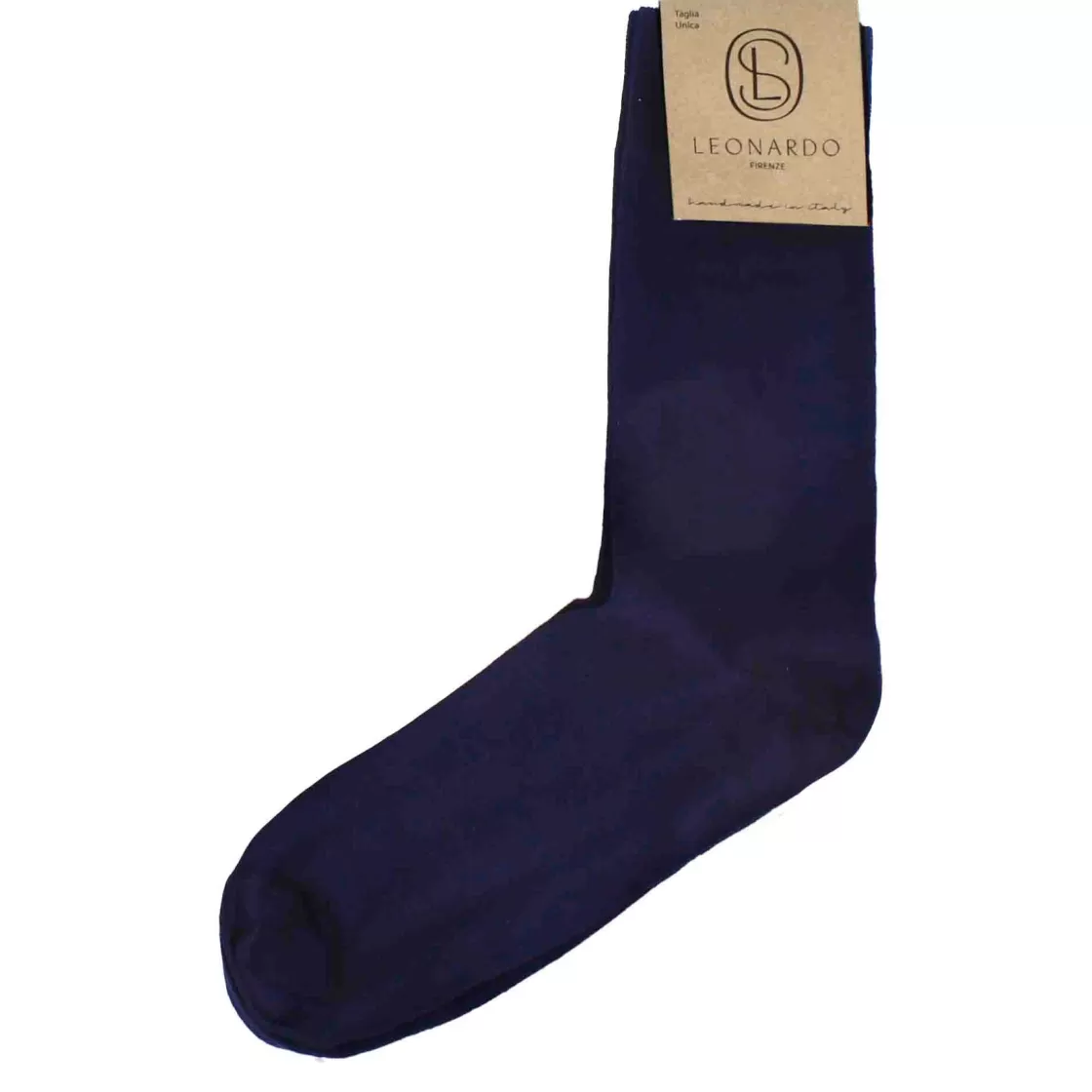 Hot Leonardo Shoes Calzini Da Uomo In Cotone Tinta Unita Colore Blu