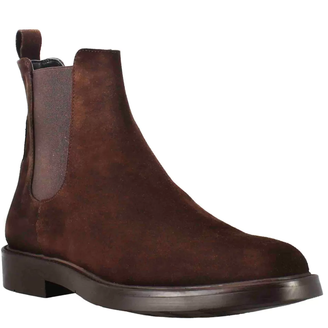 Best Sale Leonardo Shoes Chelsea Boot Da Uomo In Pelle Scamosciata Colore Marrone Scuro