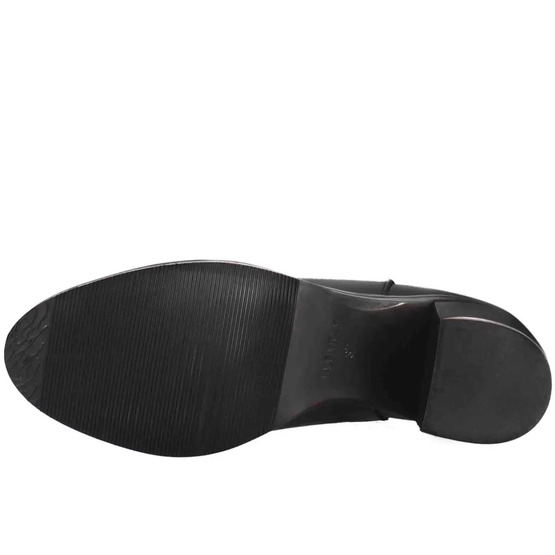 Store Leonardo Shoes Chelsea Da Donna Liscio Con Tacco Medio In Pelle Colore Nero