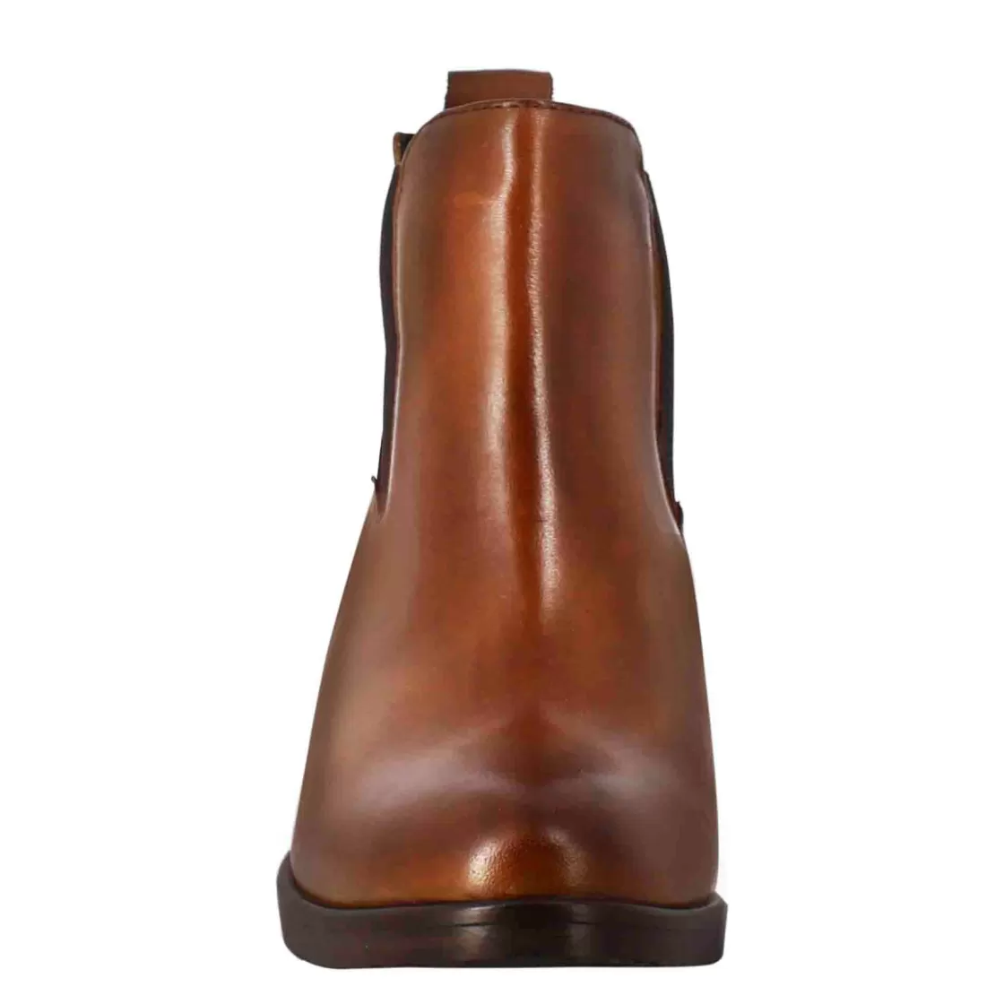Online Leonardo Shoes Chelsea Da Donna Liscio Con Tacco Medio In Pelle Marrone