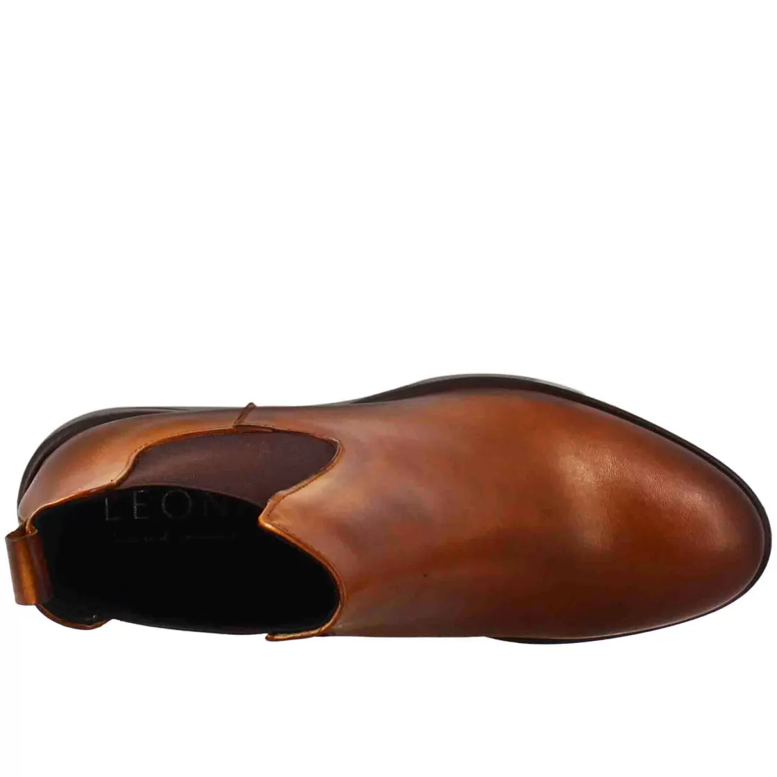Online Leonardo Shoes Chelsea Da Donna Liscio Con Tacco Medio In Pelle Marrone
