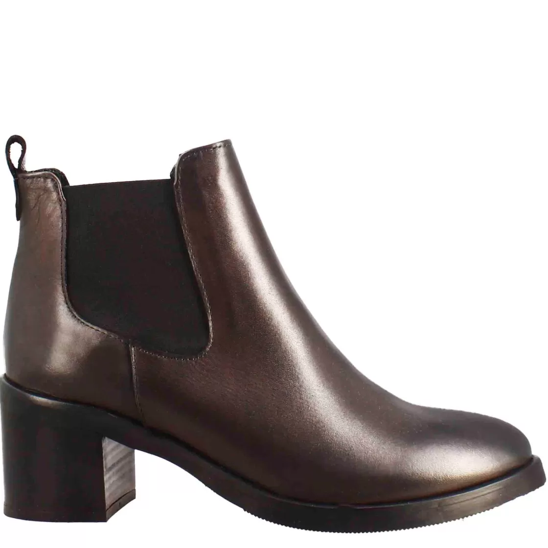 Discount Leonardo Shoes Chelsea Da Donna Liscio Con Tacco Medio In Pelle Scuro Marrone