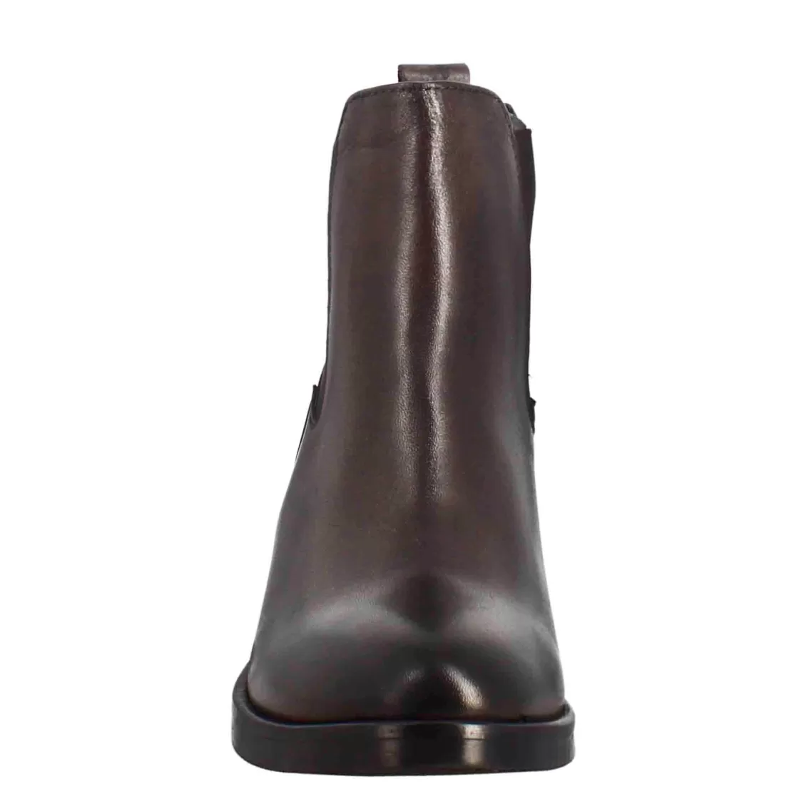 Discount Leonardo Shoes Chelsea Da Donna Liscio Con Tacco Medio In Pelle Scuro Marrone