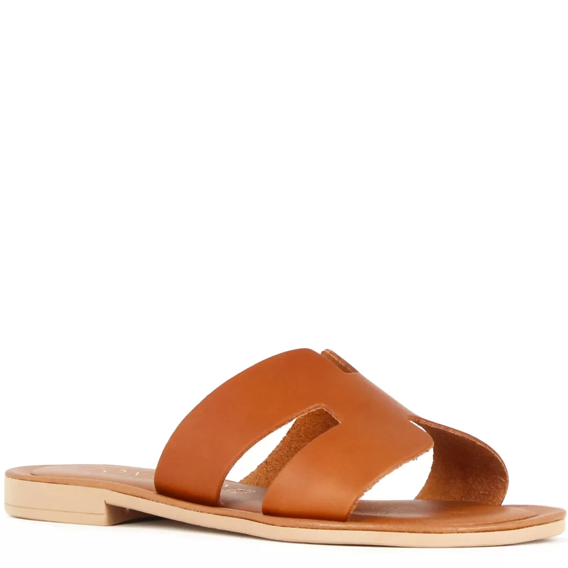Fashion Leonardo Shoes Ciabattine Da Donna In Pelle Colore Marrone Chiaro