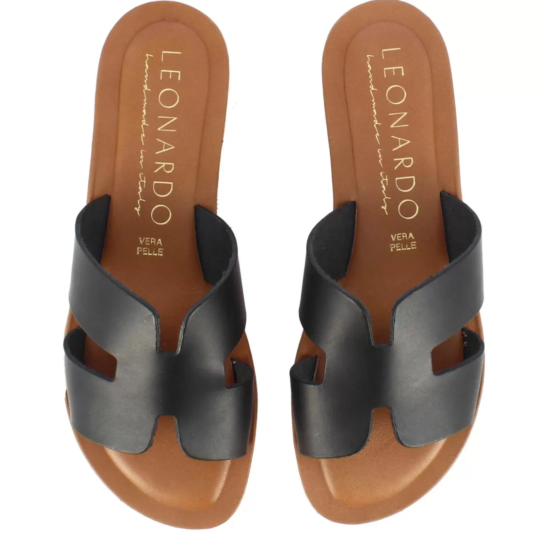 Best Leonardo Shoes Ciabattine Da Donna In Pelle Colore Nero