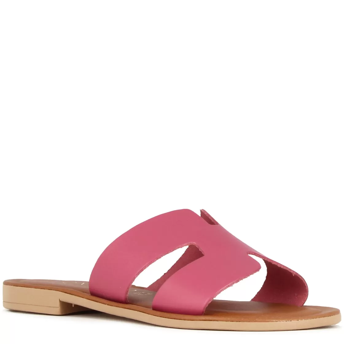 Store Leonardo Shoes Ciabattine Da Donna In Pelle Colore Rosa