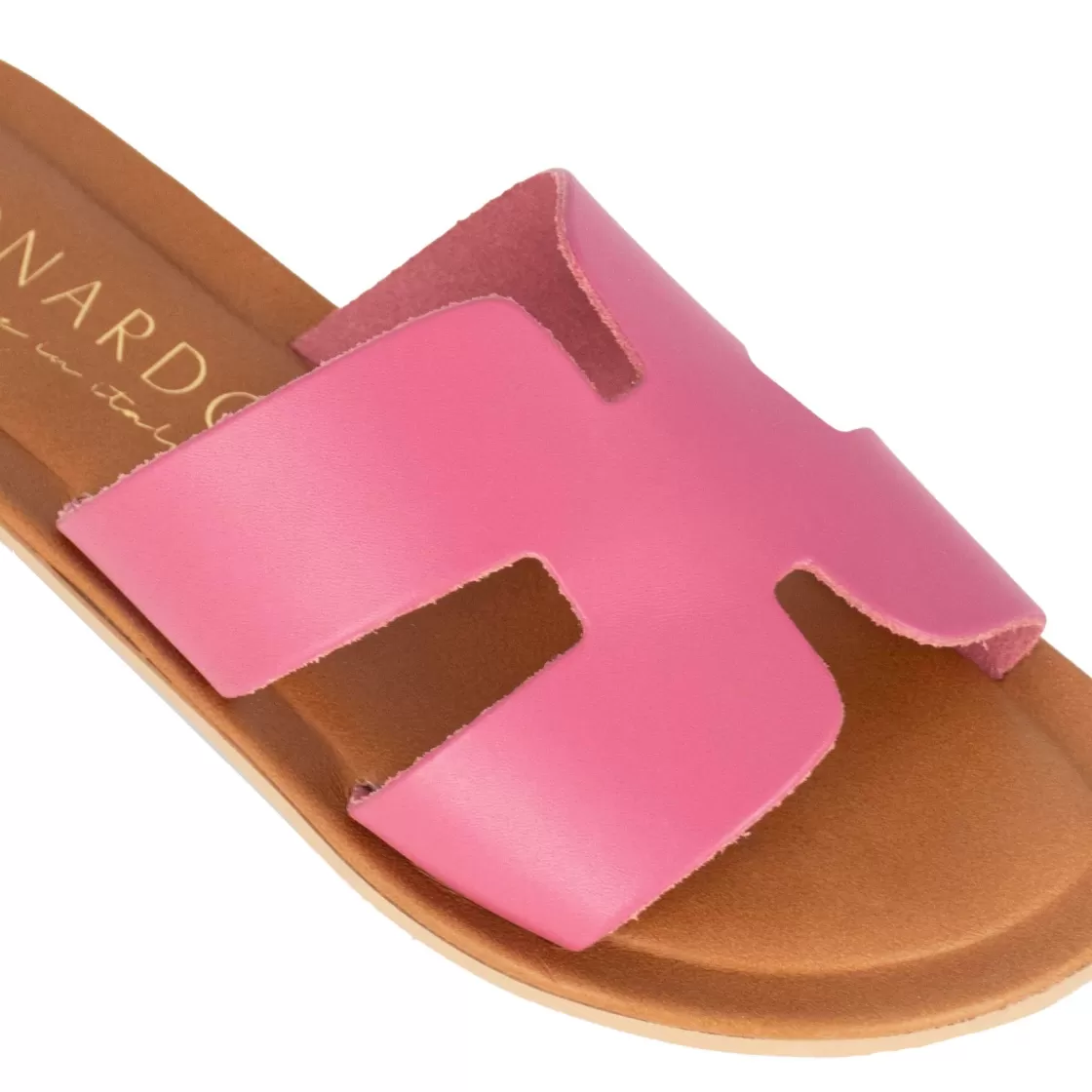 Store Leonardo Shoes Ciabattine Da Donna In Pelle Colore Rosa