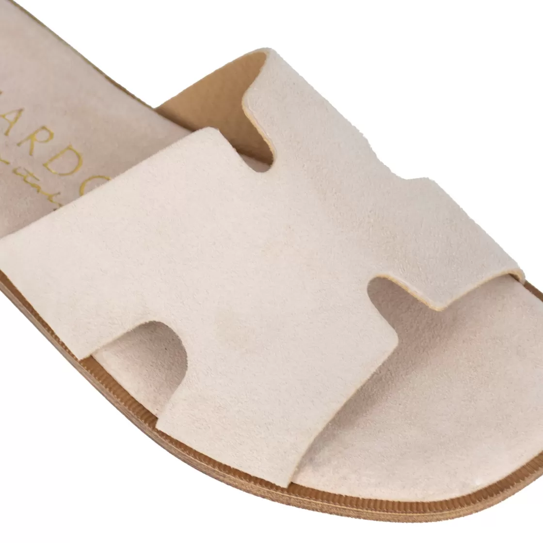 Hot Leonardo Shoes Ciabattine Da Donna In Pelle Scamosciata Colore Beige