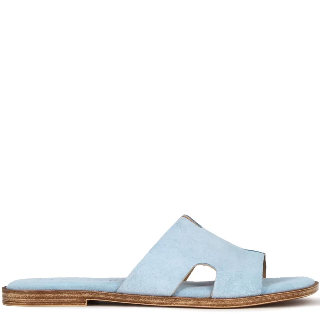 Outlet Leonardo Shoes Ciabattine Da Donna In Pelle Scamosciata Colore Turchese
