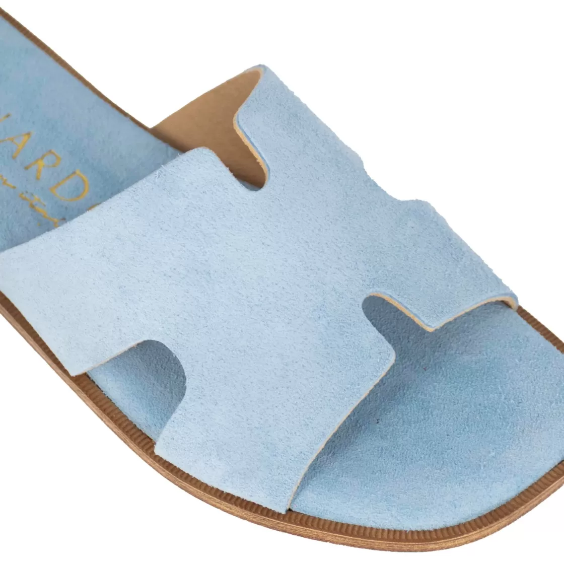 Outlet Leonardo Shoes Ciabattine Da Donna In Pelle Scamosciata Colore Turchese