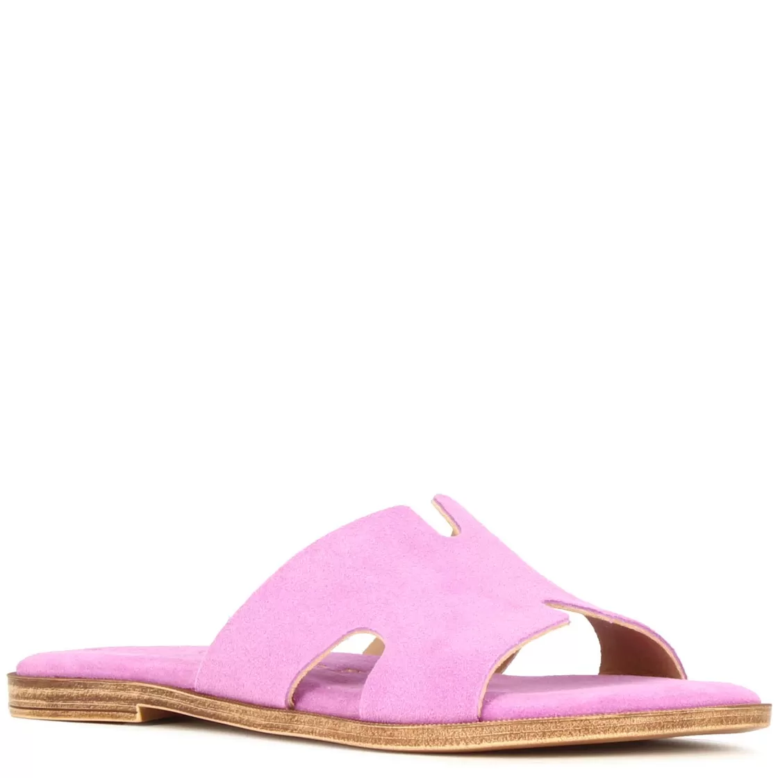 Clearance Leonardo Shoes Ciabattine Da Donna In Pelle Scamosciata Colore Viola