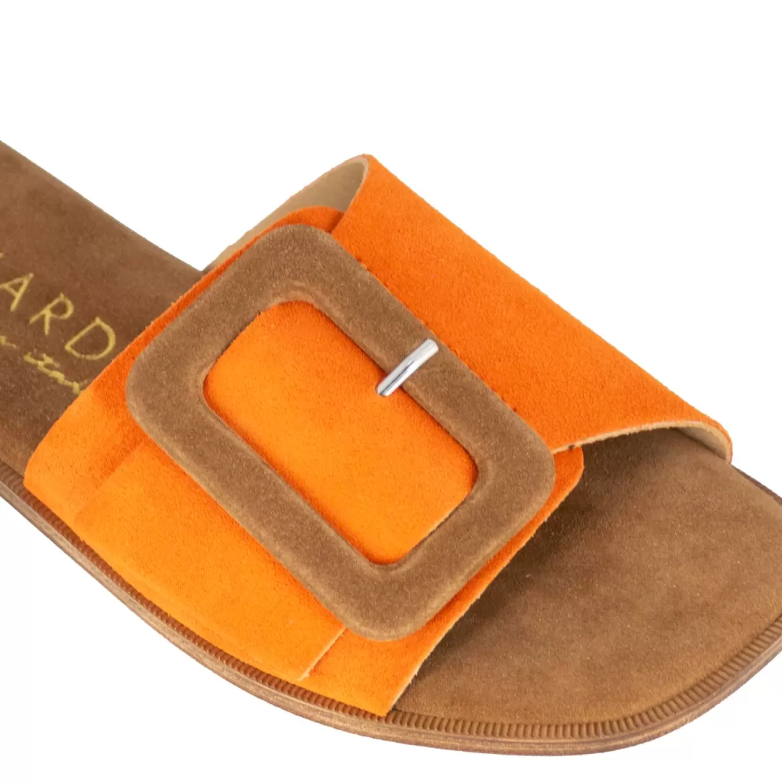 Hot Leonardo Shoes Ciabattine Da Donna Scamosciate Colore E Marrone Arancio