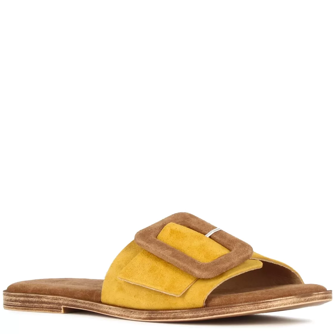 Hot Leonardo Shoes Ciabattine Da Donna Scamosciate Colore E Marrone Giallo