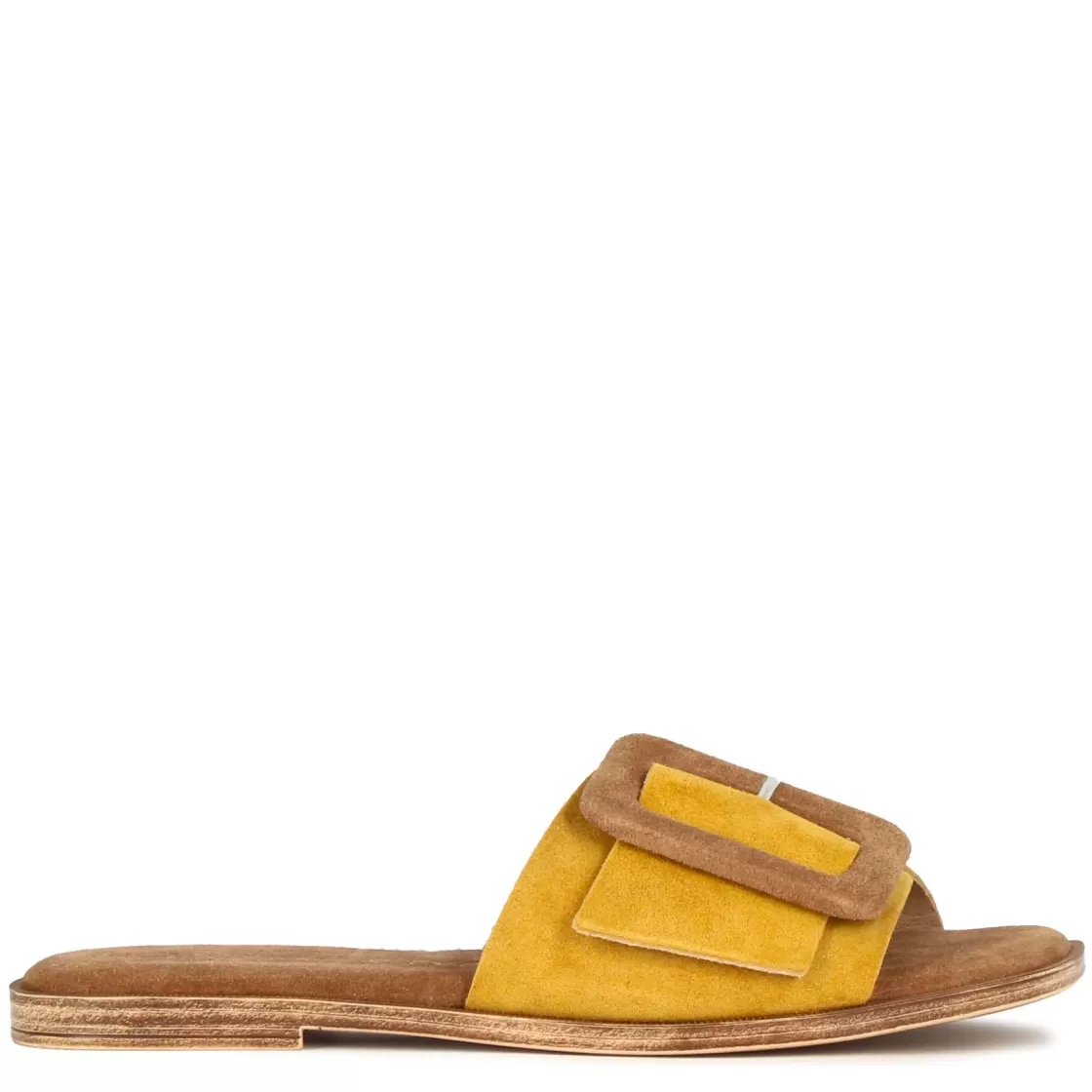Hot Leonardo Shoes Ciabattine Da Donna Scamosciate Colore E Marrone Giallo