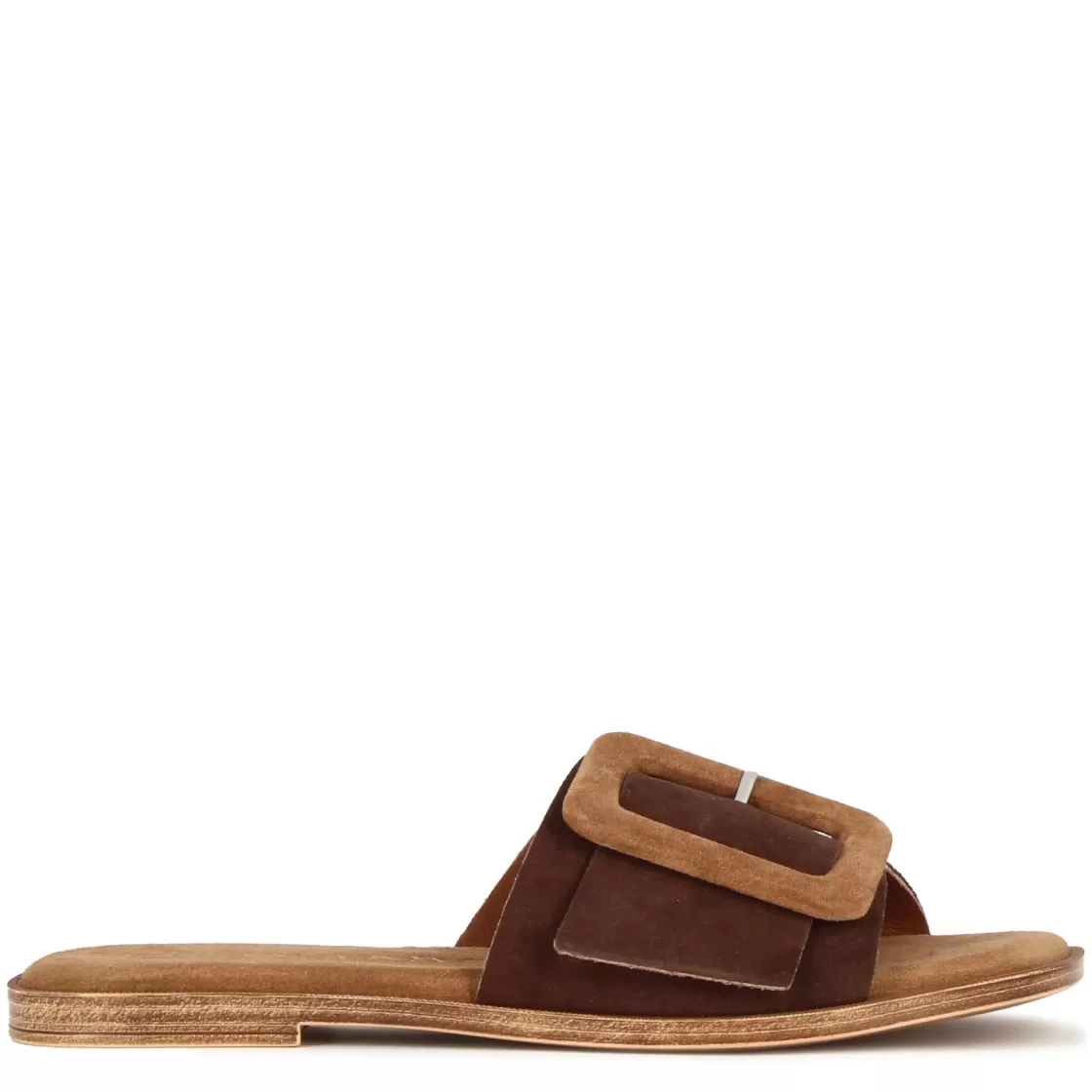 Clearance Leonardo Shoes Ciabattine Da Donna Scamosciate Colore Marrone Chiaro E Marrone Scuro