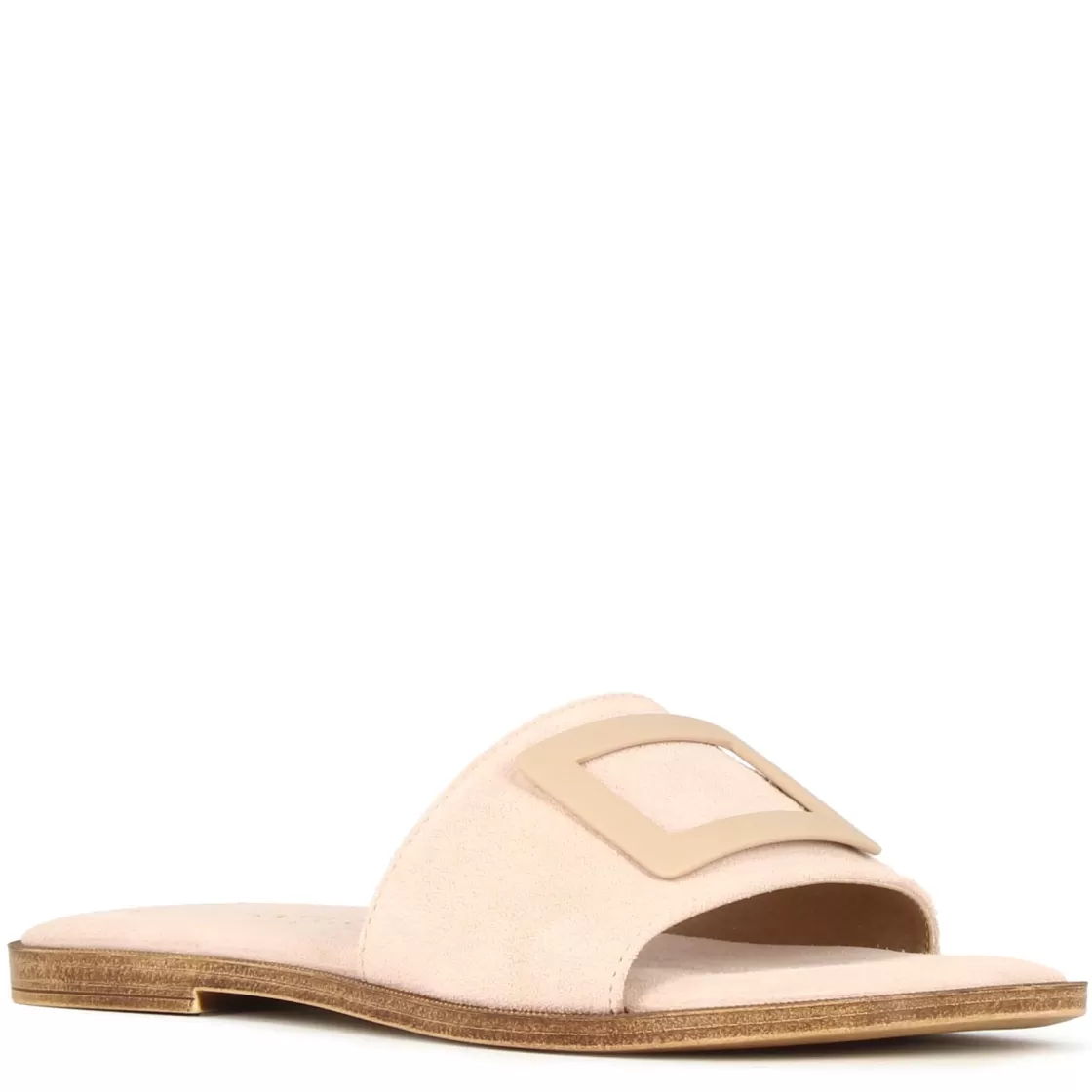 New Leonardo Shoes Ciabattine Da Donna Scamosciate Con Fascia Colore Beige