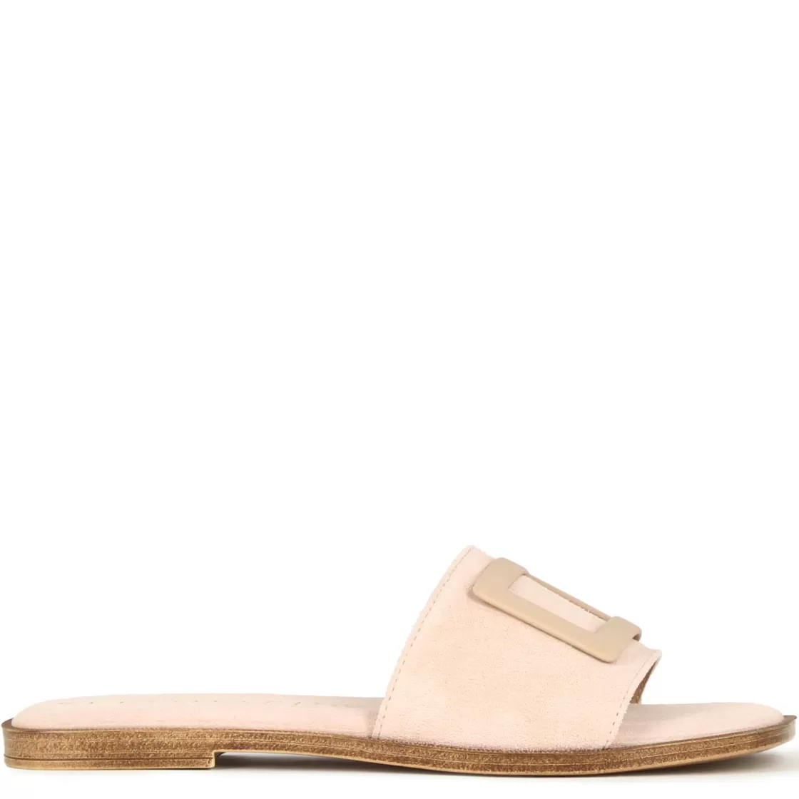 New Leonardo Shoes Ciabattine Da Donna Scamosciate Con Fascia Colore Beige