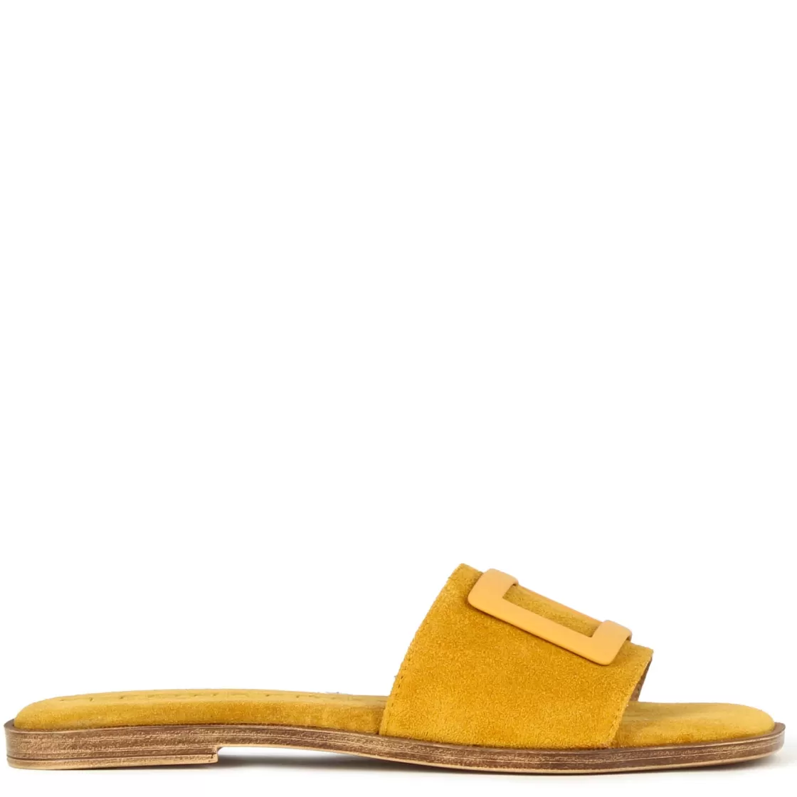 Hot Leonardo Shoes Ciabattine Da Donna Scamosciate Con Fascia Colore Giallo