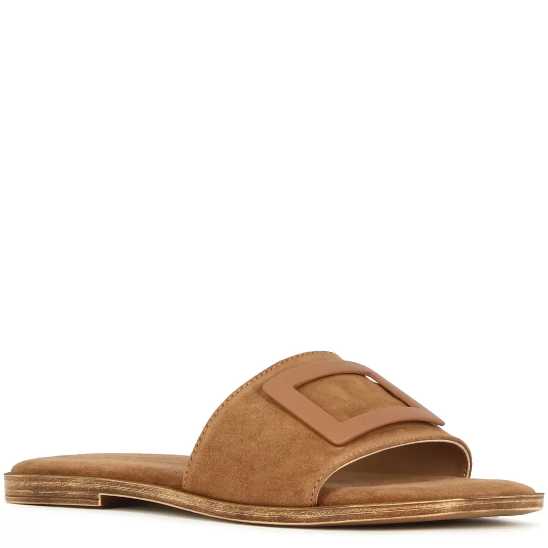 Discount Leonardo Shoes Ciabattine Da Donna Scamosciate Con Fascia Colore Marrone Chiaro