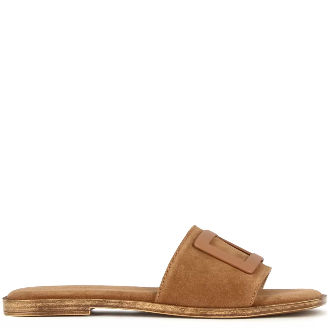 Discount Leonardo Shoes Ciabattine Da Donna Scamosciate Con Fascia Colore Marrone Chiaro