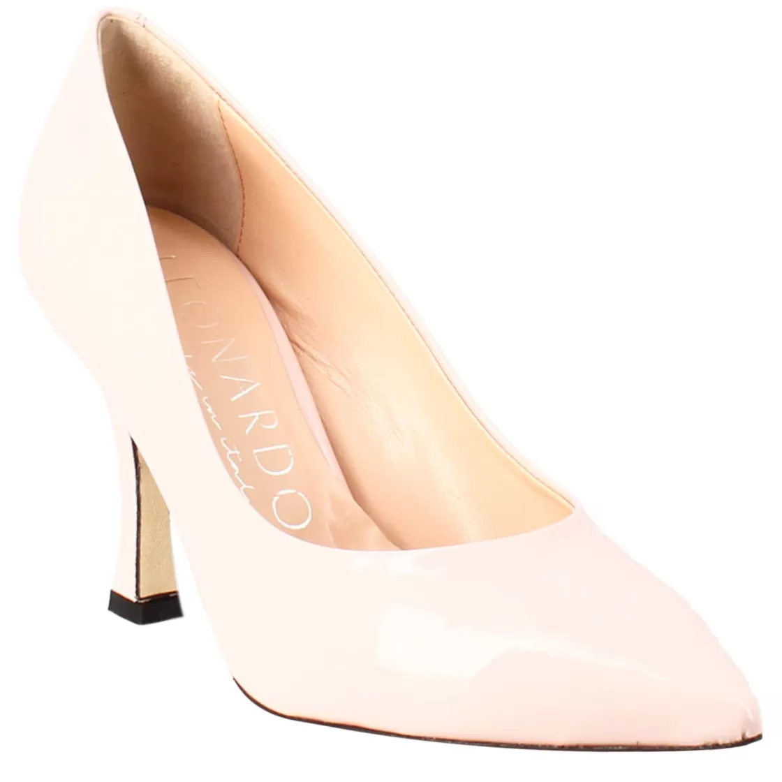 New Leonardo Shoes Décolleté Da Donna In Pelle Verniciata Colore A Punta Rosa