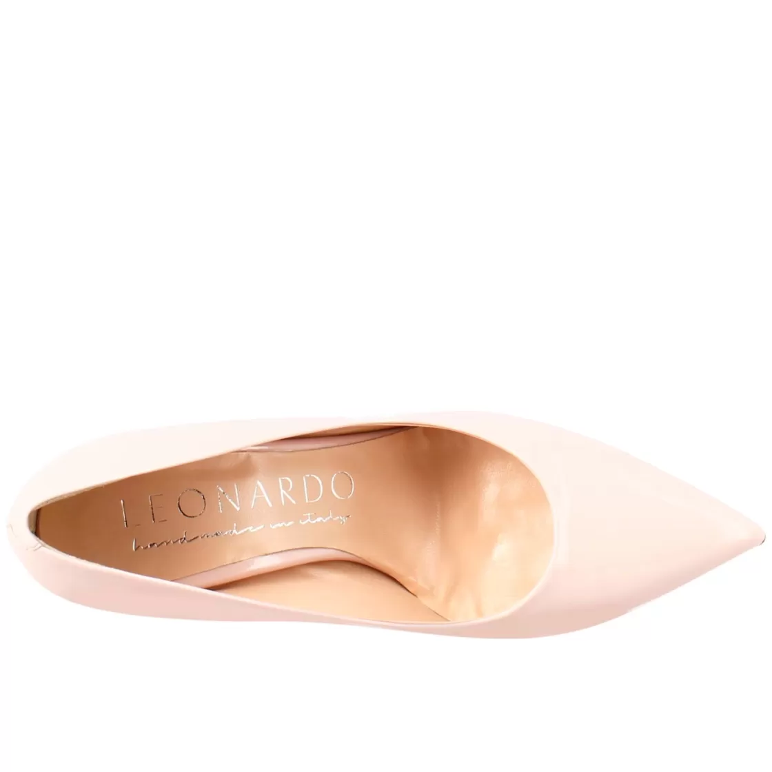 New Leonardo Shoes Décolleté Da Donna In Pelle Verniciata Colore A Punta Rosa