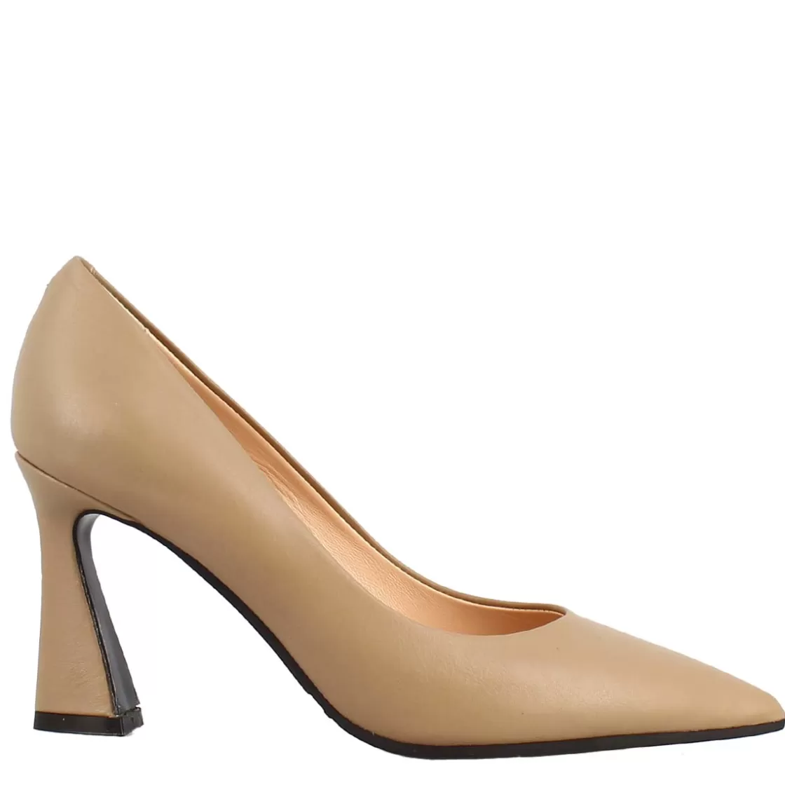 Hot Leonardo Shoes Décolleté A Punta In Pelle Color Noce Beige