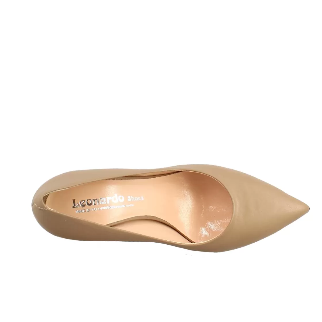 Hot Leonardo Shoes Décolleté A Punta In Pelle Color Noce Beige