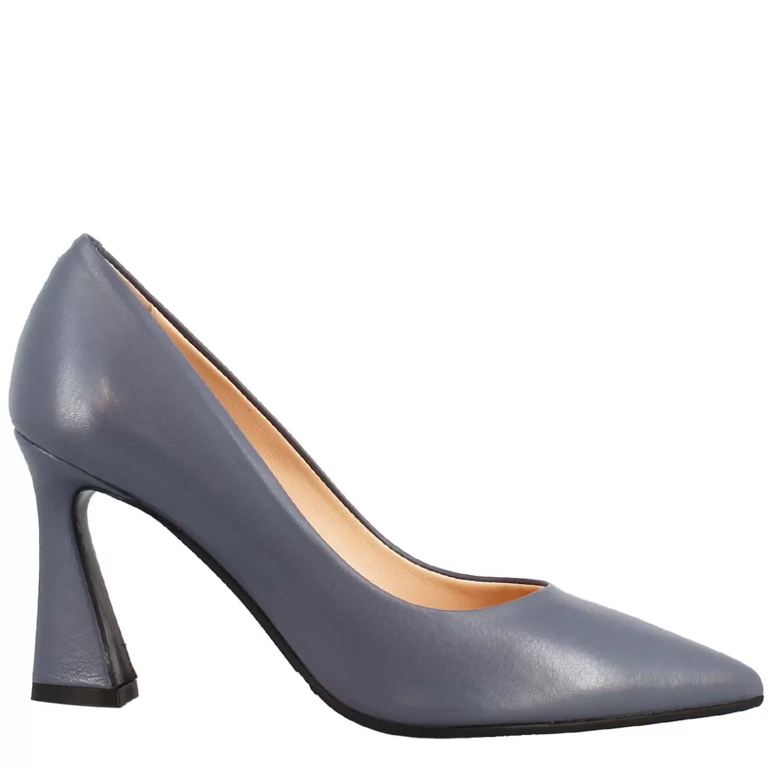 Discount Leonardo Shoes Décolleté A Punta In Pelle Color Celeste