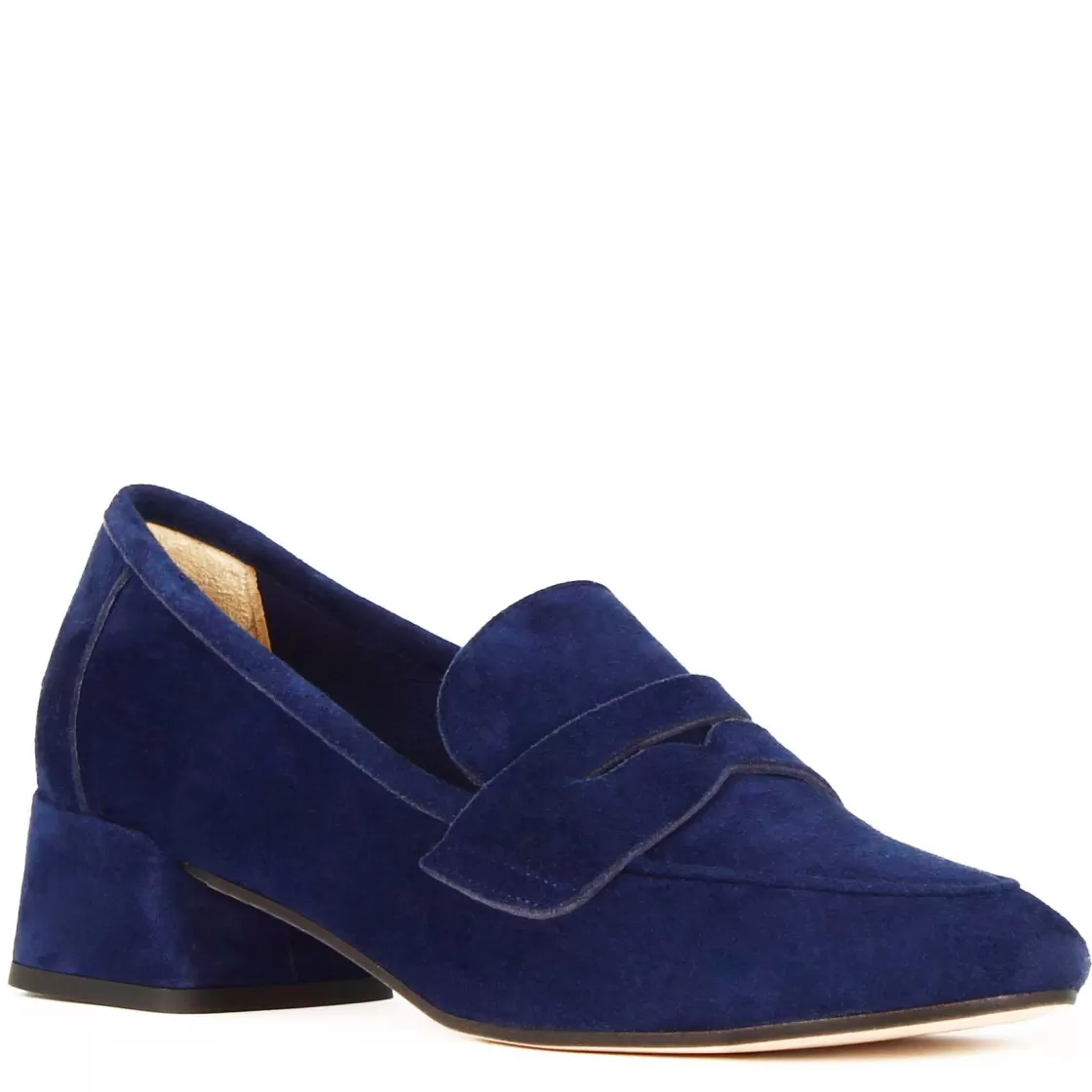 New Leonardo Shoes Décolleté Classica Da Donna In Pelle Scamosciata Colore Scuro Blu