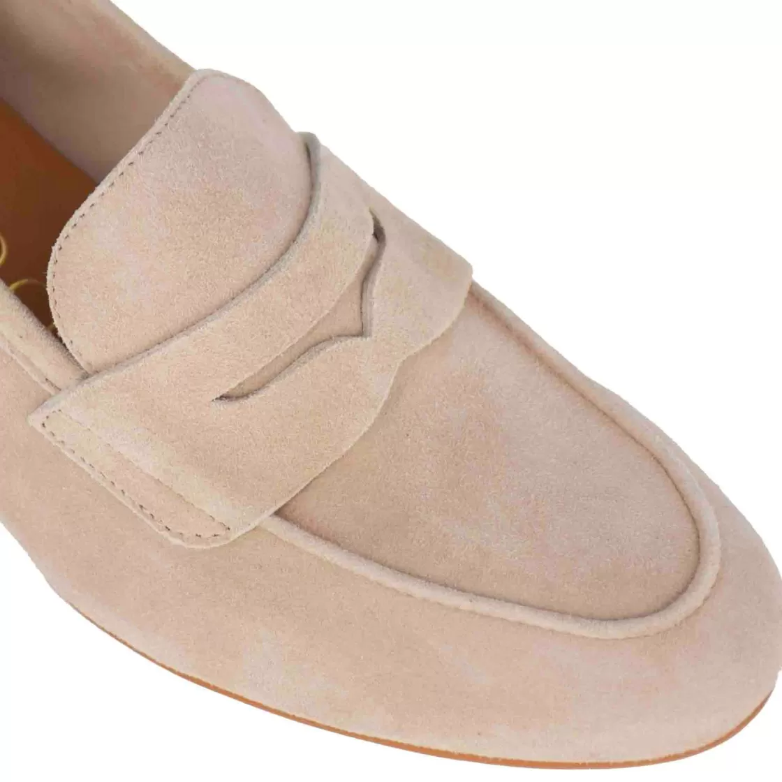 Flash Sale Leonardo Shoes Décolleté Classica Da Donna In Pelle Scamosciata Colore Cipria Beige