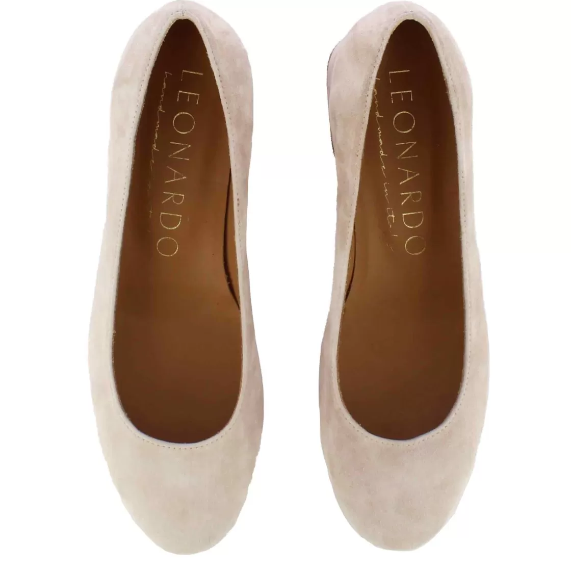 Store Leonardo Shoes Décolleté Classica Da Donna In Pelle Scamosciata Colore Rosa