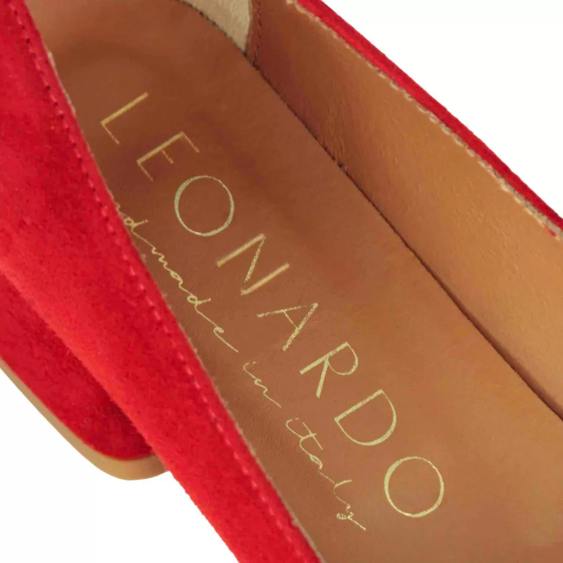 Hot Leonardo Shoes Décolleté Classica Da Donna In Pelle Scamosciata Colore Rosso