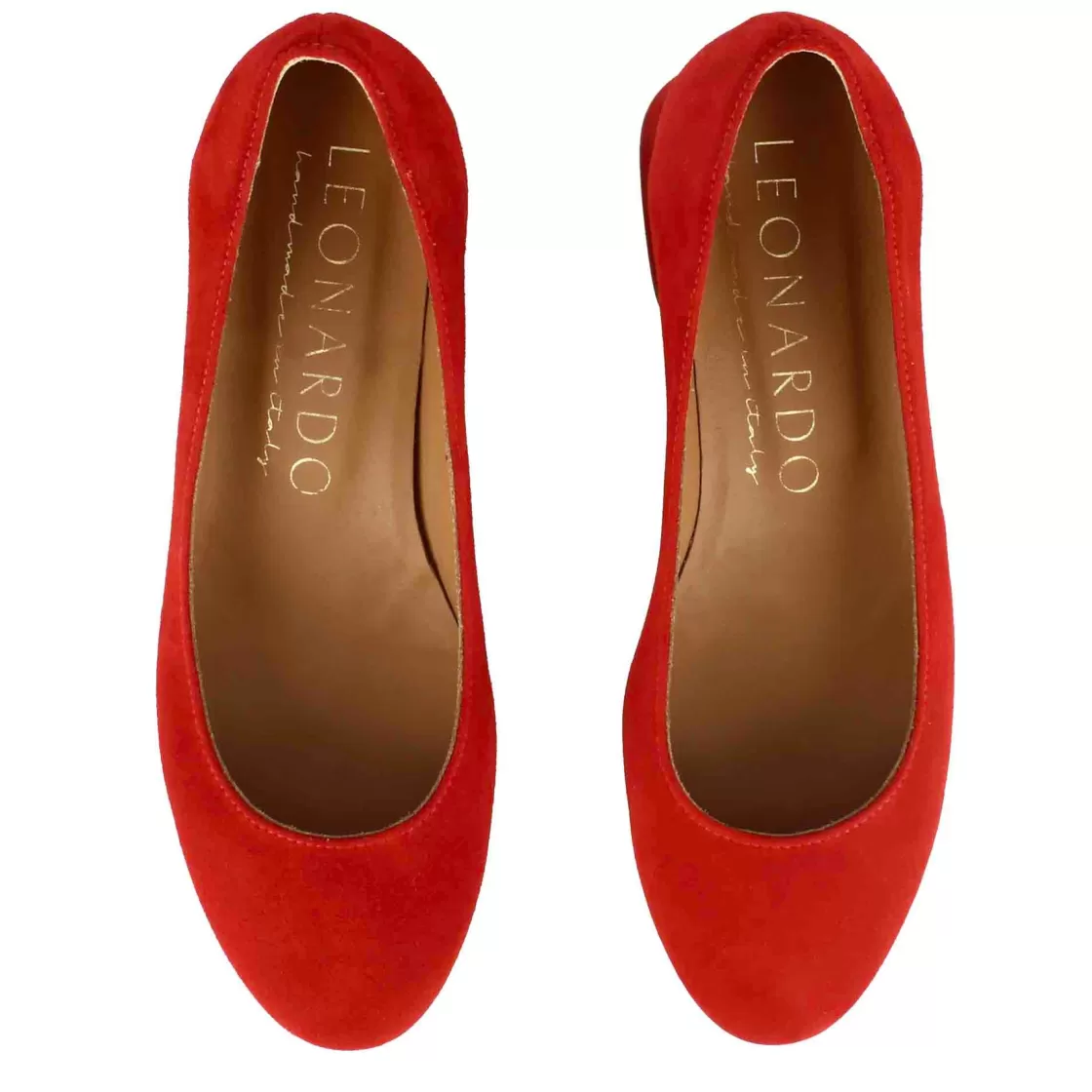 Hot Leonardo Shoes Décolleté Classica Da Donna In Pelle Scamosciata Colore Rosso