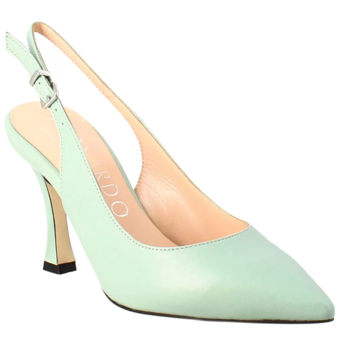 New Leonardo Shoes Décolleté Con Tacco Alto Da Donna In Pelle Colore Verde