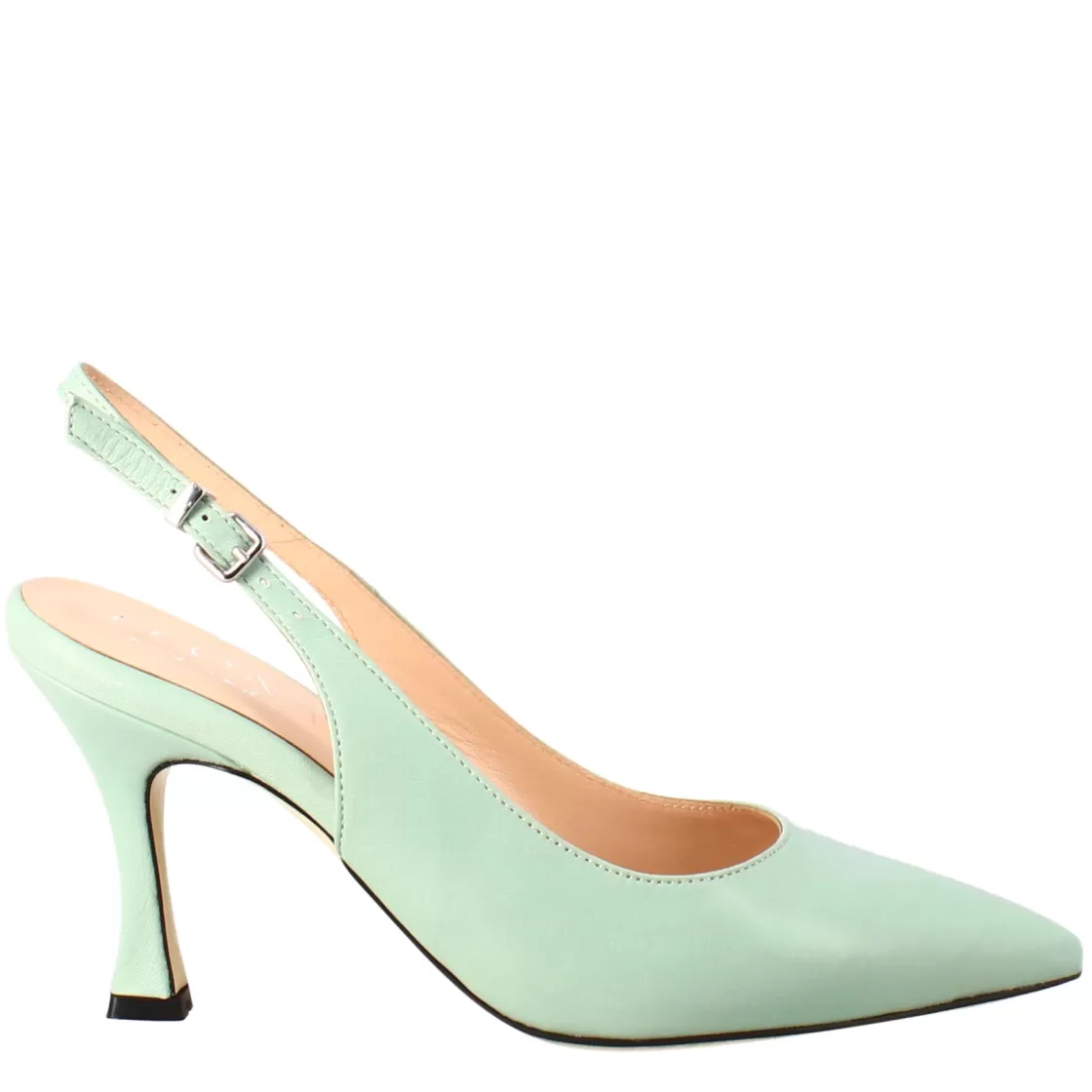 New Leonardo Shoes Décolleté Con Tacco Alto Da Donna In Pelle Colore Verde