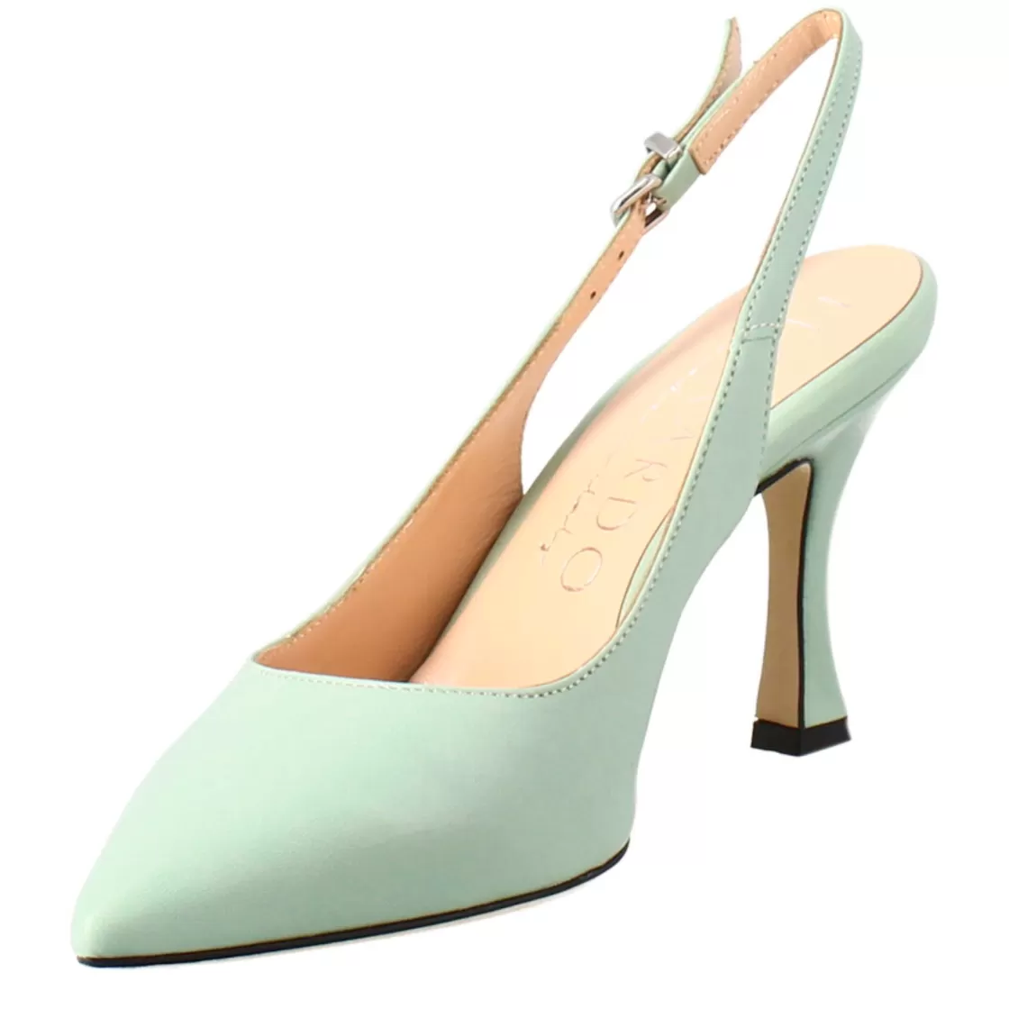 New Leonardo Shoes Décolleté Con Tacco Alto Da Donna In Pelle Colore Verde
