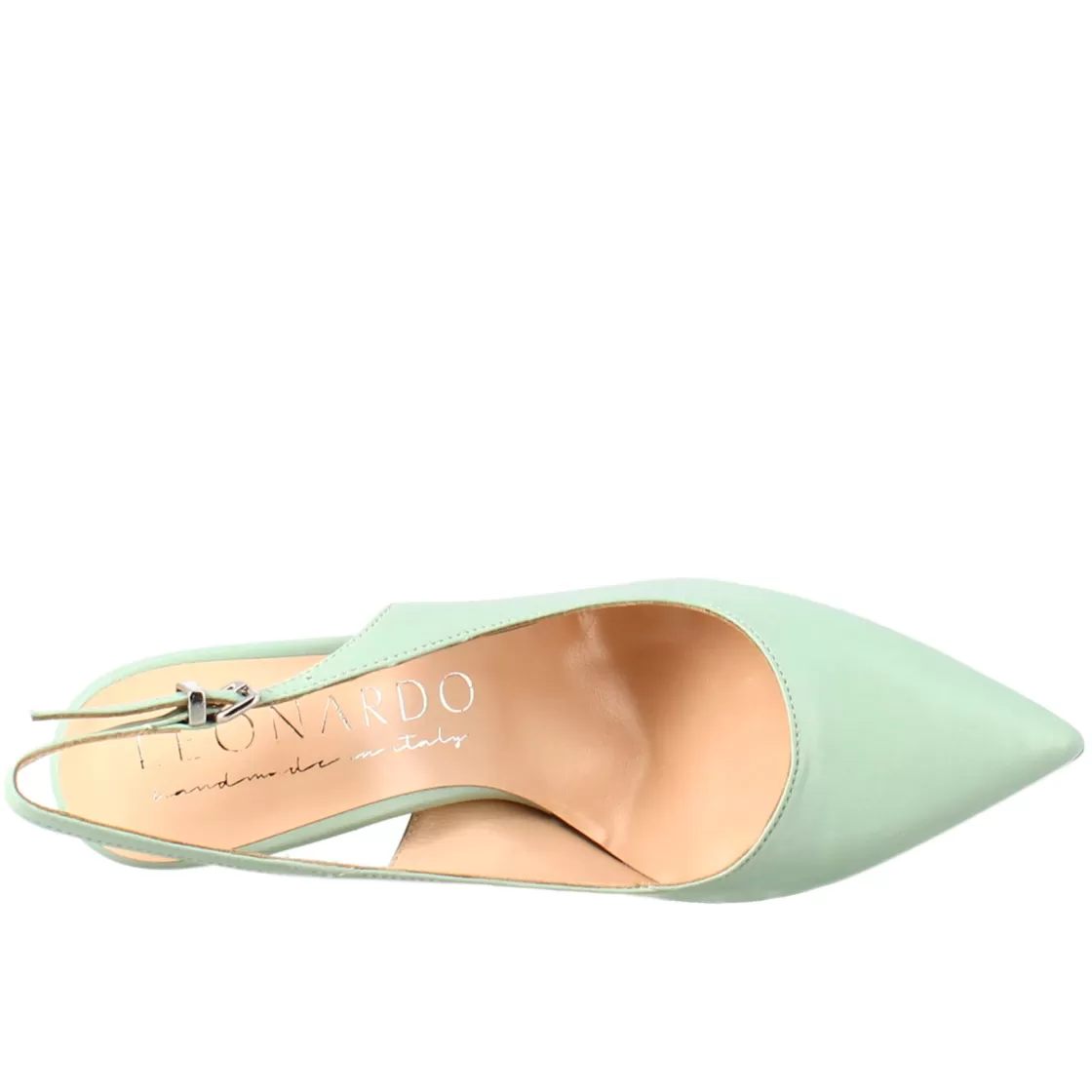 New Leonardo Shoes Décolleté Con Tacco Alto Da Donna In Pelle Colore Verde