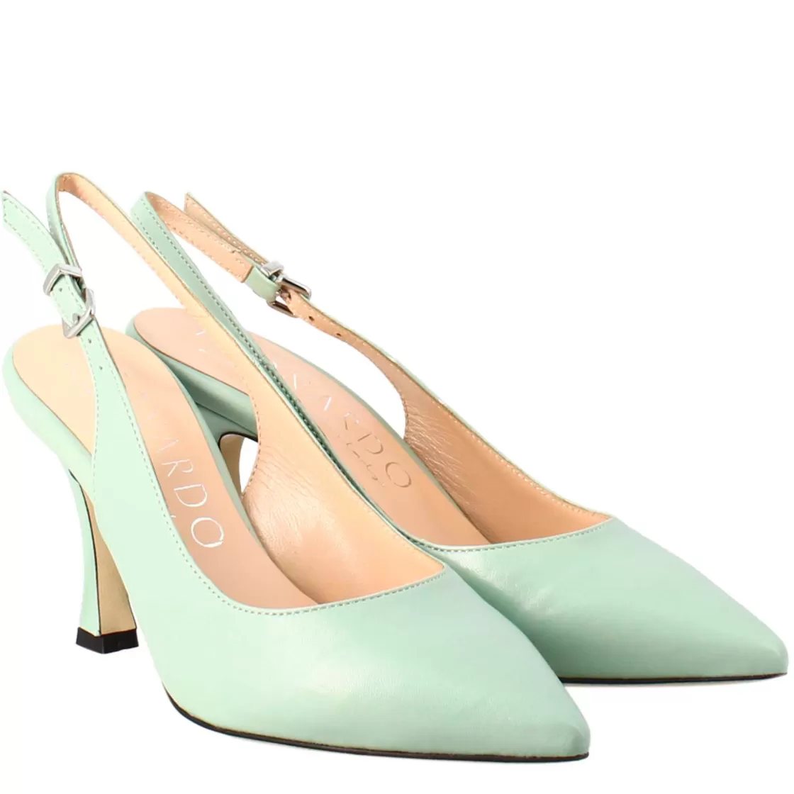 New Leonardo Shoes Décolleté Con Tacco Alto Da Donna In Pelle Colore Verde