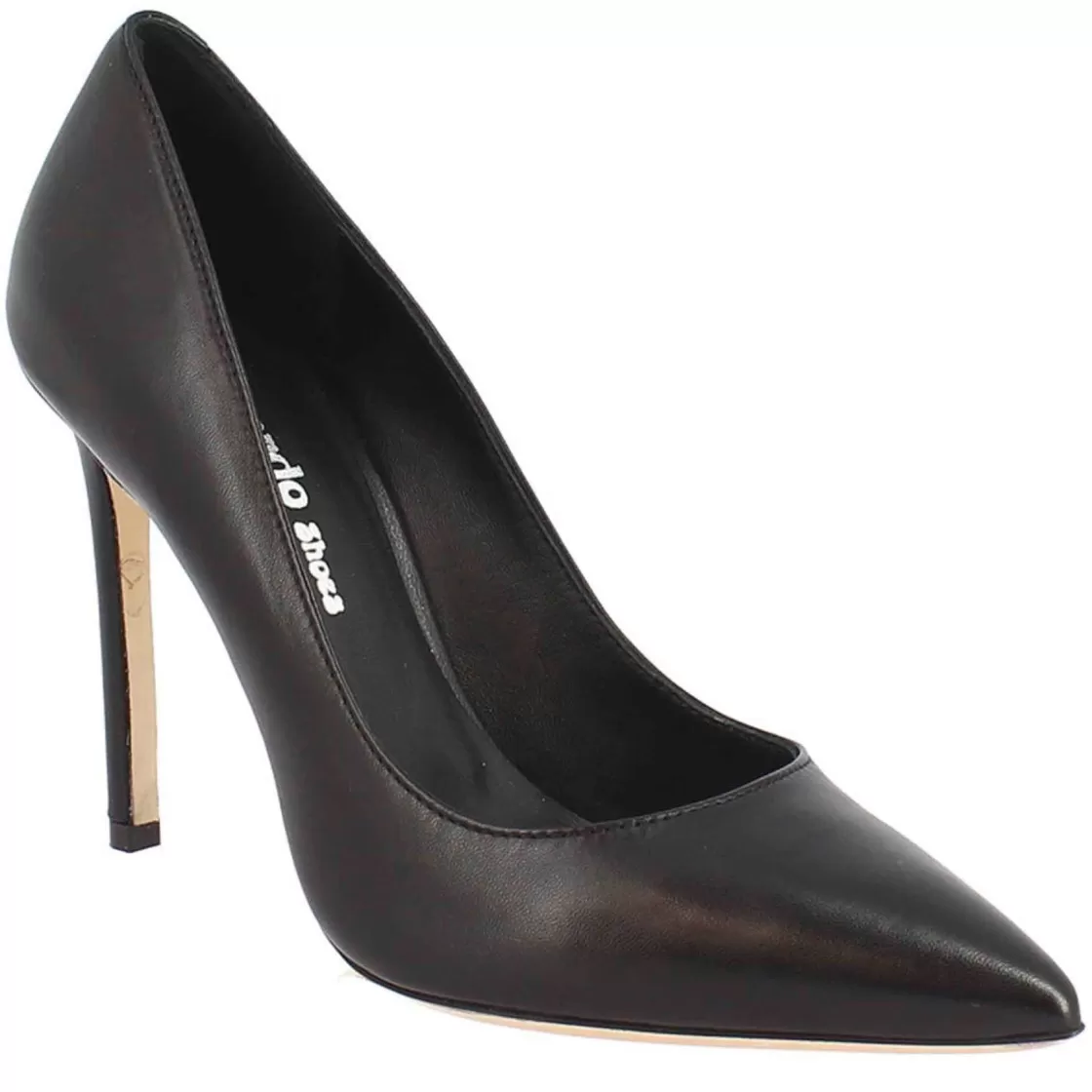 Shop Leonardo Shoes Décolleté Con Tacco Alto Eleganti Da Donna Fatte A Mano In Pelle Nera Nero