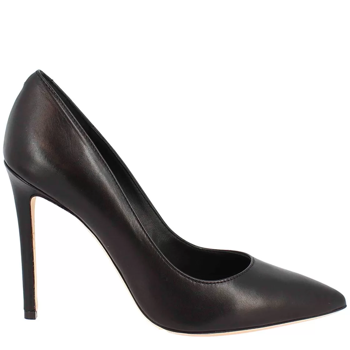 Shop Leonardo Shoes Décolleté Con Tacco Alto Eleganti Da Donna Fatte A Mano In Pelle Nera Nero