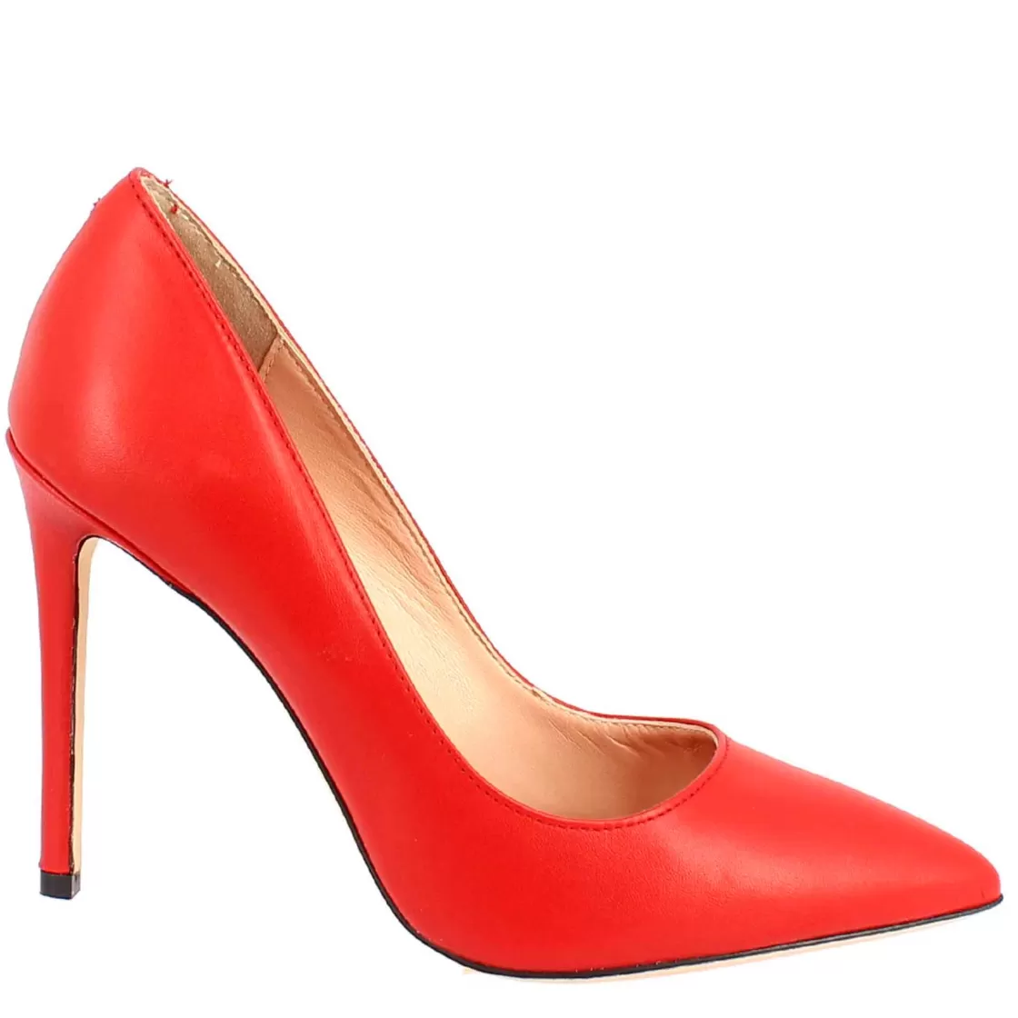 Clearance Leonardo Shoes Décolleté Con Tacco Alto Eleganti Da Donna Fatte A Mano In Pelle Rossa Rosso