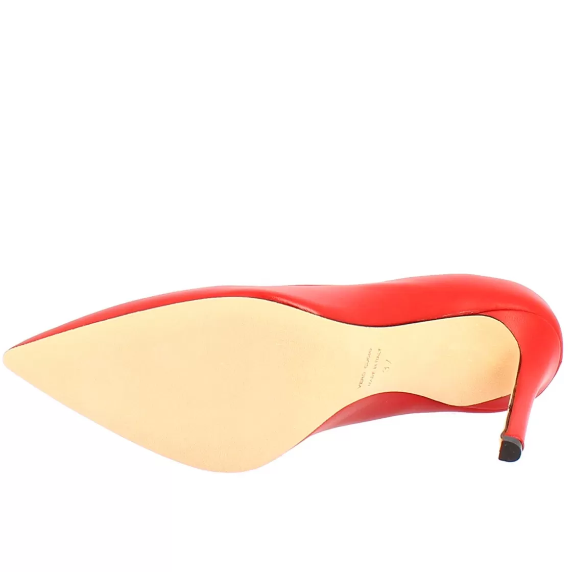 Clearance Leonardo Shoes Décolleté Con Tacco Alto Eleganti Da Donna Fatte A Mano In Pelle Rossa Rosso